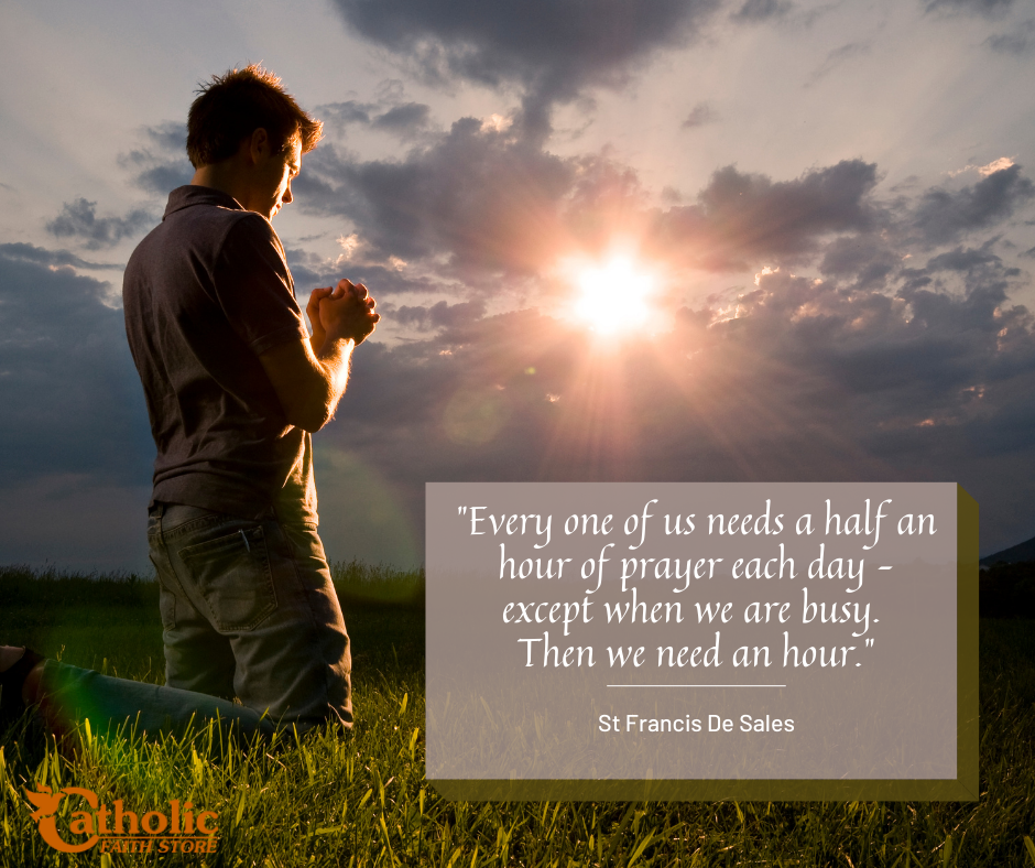 Praying in a field